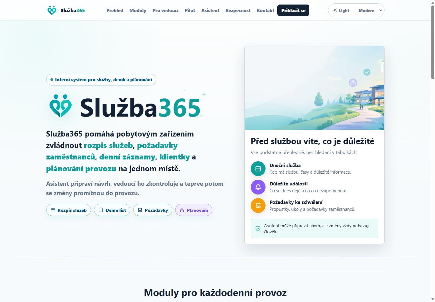 Screenshot projektu Služba365